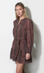 London Belted Ruffle Hem Mini Dress - Chocolate