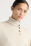 Sanchia Button Turtleneck Sweater - Natural