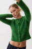 Yara Alpaca Blend	Shrunken Cardigan - Vivid Moss