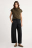 Kenny Asymmetric-Neck Tee - Green	Umber