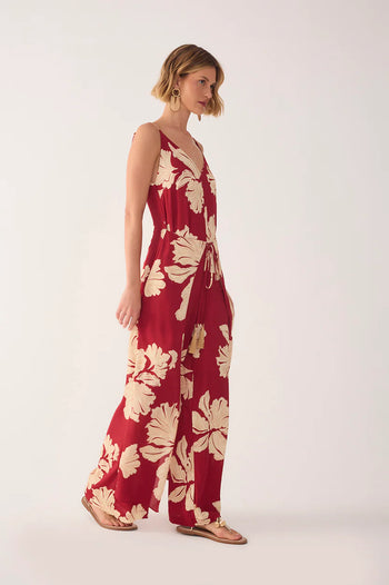 Hibiscus Print Jumpsuit