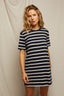 Rhett - Striped Recycled Cotton Dress - Navy