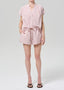 Este Drawstring Short - Raspberry Stripe