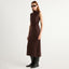 Abel Asymmetric-Neck Dress - Umber