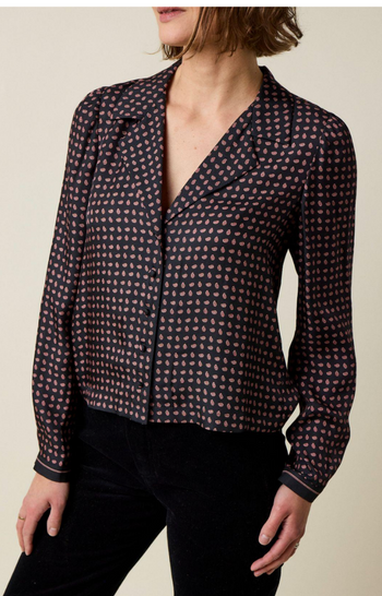Juliana Top -  Noir Foulard