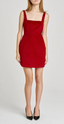 Mini Velveteen Tank Dress - Red