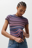 Selene Short Sleeve Sweater Tee - Blue