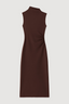 Abel Asymmetric-Neck Dress - Umber