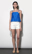 Bailey Embroidered Flouce Top - Jelly Blue