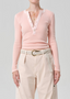 Drea Waffle Henley - Melon Creme