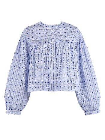 The Callah Shirt - Blue Dot Stripe