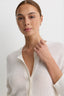 Sloane Cashmere Crewneck Cardigan - Ivory