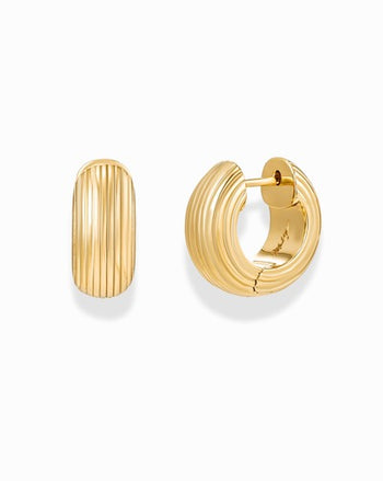 Sabrina Hoops - Small Gold Plate