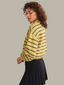 Kensington Cropped Pullover - Cream Gold Stripe