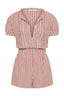 Emilie Playsuit - Paloma Check Cinnamon White