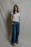 Elliot Brushed Sweater Vneck Tee - Pacific Stripe