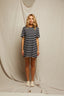 Rhett - Striped Recycled Cotton Dress - Navy