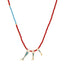 Coral Beaded Fish Charm Necklace