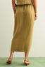 Raw Hem Wrap Skirt - Brown