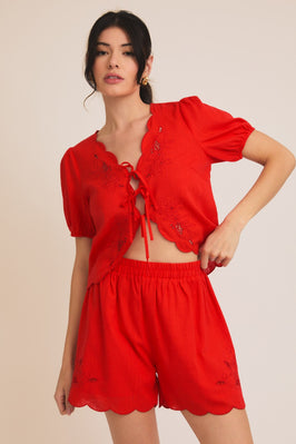 Red Eyelet Set