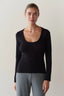 Baby Rib Scoop Neck - Jet