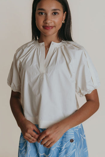 Henley Top - Bone