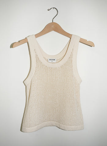 Hallie Open Knit Tank - Ivory