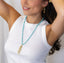 Liv Beaded Necklace - Gold Turquoise
