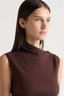 Abel Asymmetric-Neck Dress - Umber