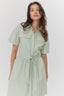 Rita Poplin Tie Waist Shirt Dress