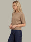 Colette Cashmere Boxy Tee - Camel Heather