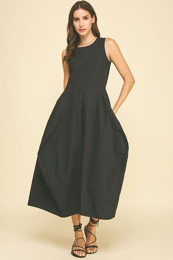 Parachute Maxi Dress - Black