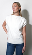 Arieta Funnel Knit Top - White