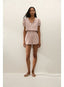 Emilie Playsuit - Paloma Check Cinnamon White