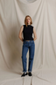 Violet Sweater Rib Top - True Black