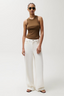 Sydney High Rise Linen Wide Leg - Egret