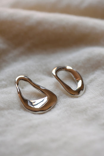 Irregular Sterling Silver Stud Earrings