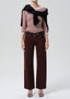 Boat Neck Slim Tee - Burgundy and Creme Stripe