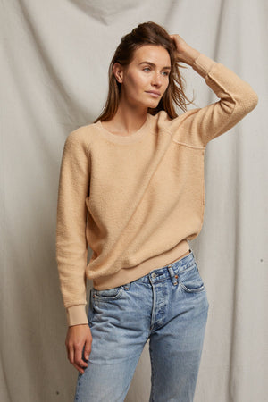 Ziggy - Inside Out Fleece Shrunken Crew - Sand Dune