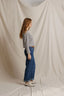 Jenna Striped Boatneck Long Sleeve - Natural/Black Stripe