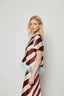 Striped Feather-Trimmed Top - Brown Multi