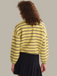 Kensington Cropped Pullover - Cream Gold Stripe