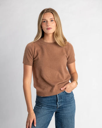 Gray S/S Cashmere Tee - Mocha
