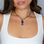 Lapis Beaded Necklace with Enamel Fish Pendant