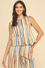 Abstract Stripe Sleeveless Top