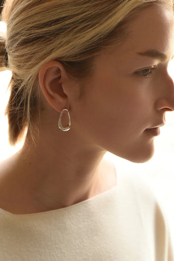 Medium Irregular Earrings - Silver