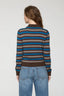 Lyvia L/S Merino Polo Cardigan - Tealwood Stripe