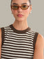 Alessia Teddy Stripe Tank - Shaved Chocolate Combo