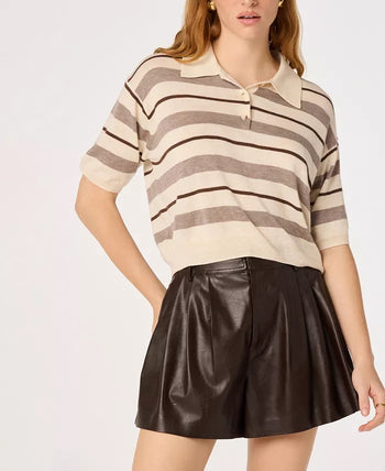 Scottie Sweater - Cream Brown Stripe