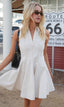 Sydney Topstitch Flare Mini Dress